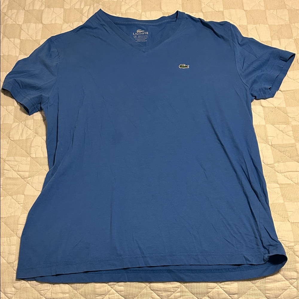 Lacoste Royal Blue V-Neck Tee